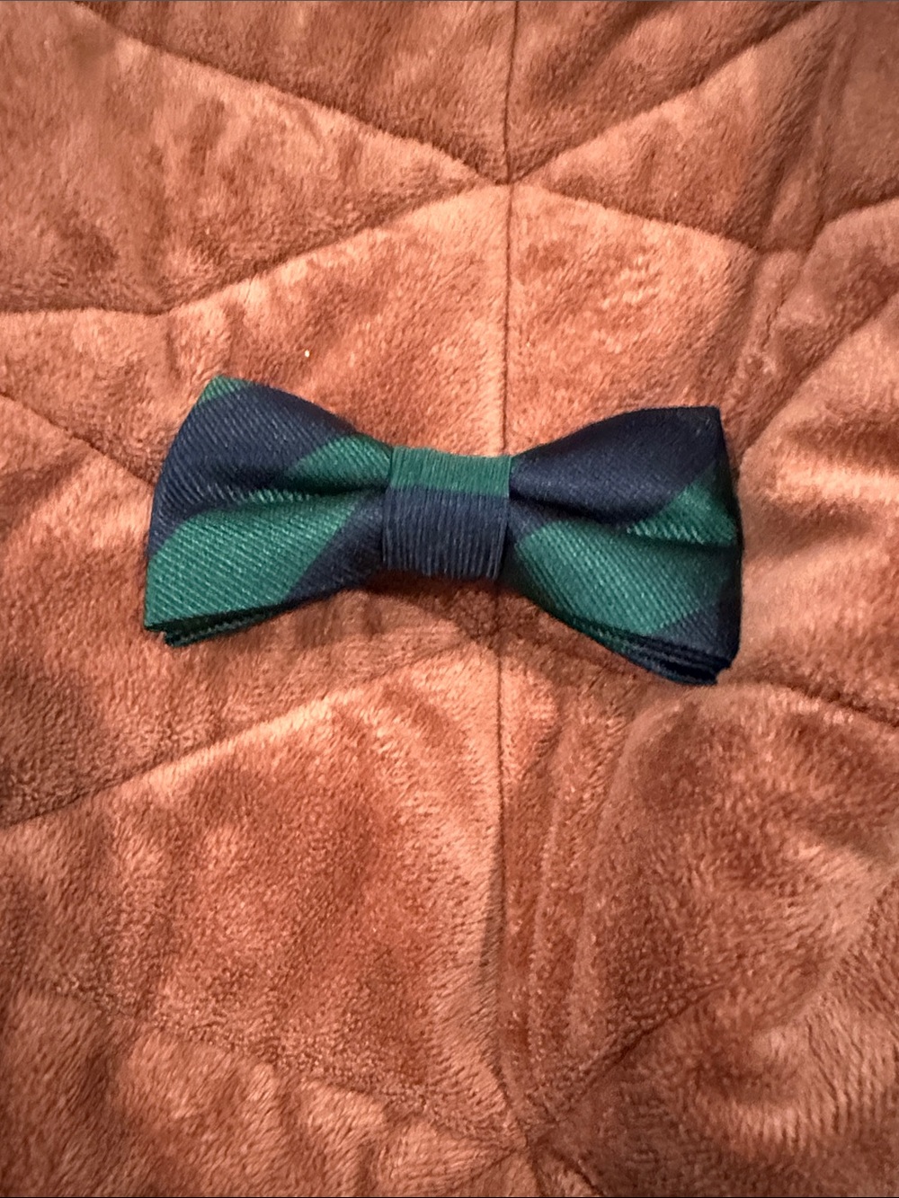 Striped Kids Bow Tie in Green and Navy